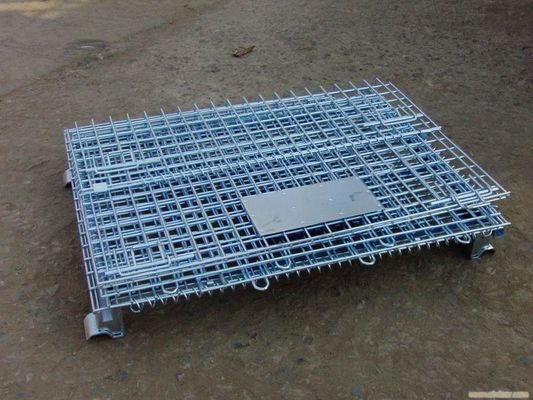 Ciężkie galwanizowane metalowe klatki magazynowe / składane pojemniki sieci drutowej do noszenia