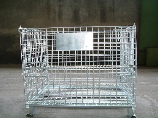 Galwanizowane ruchome metalowe klatki drutowe, pojemnik do przechowywania sieci drutowej