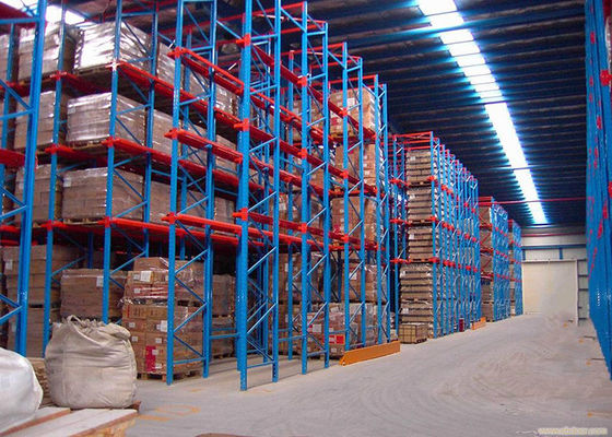 Stalowy układ napędowy regulowany w stalowych półkach magazynowych, półkach palet, półkach 4000 kg/poziom
