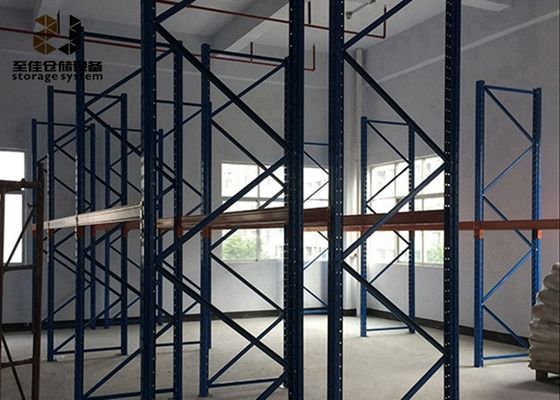 Podwójne głębokie wybiórcze regały z mocą powleczoną półką metalową